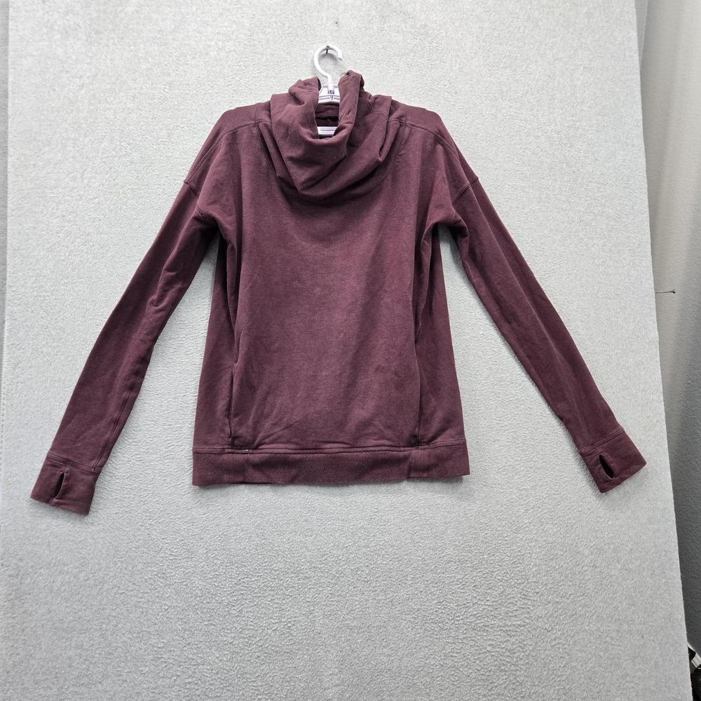Lululemon Women Hoodie 8 Purple Stress Less Activewear Cowl Neck Pullover Logo